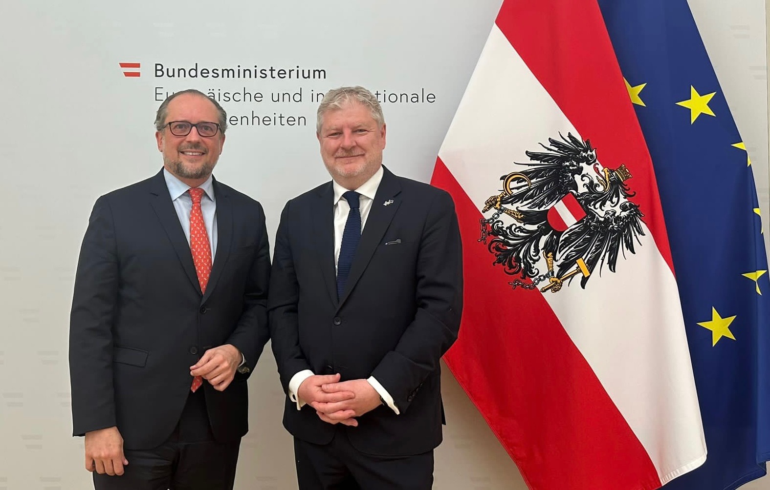 With Austrian Foreign Minister Alexander Schallenberg.