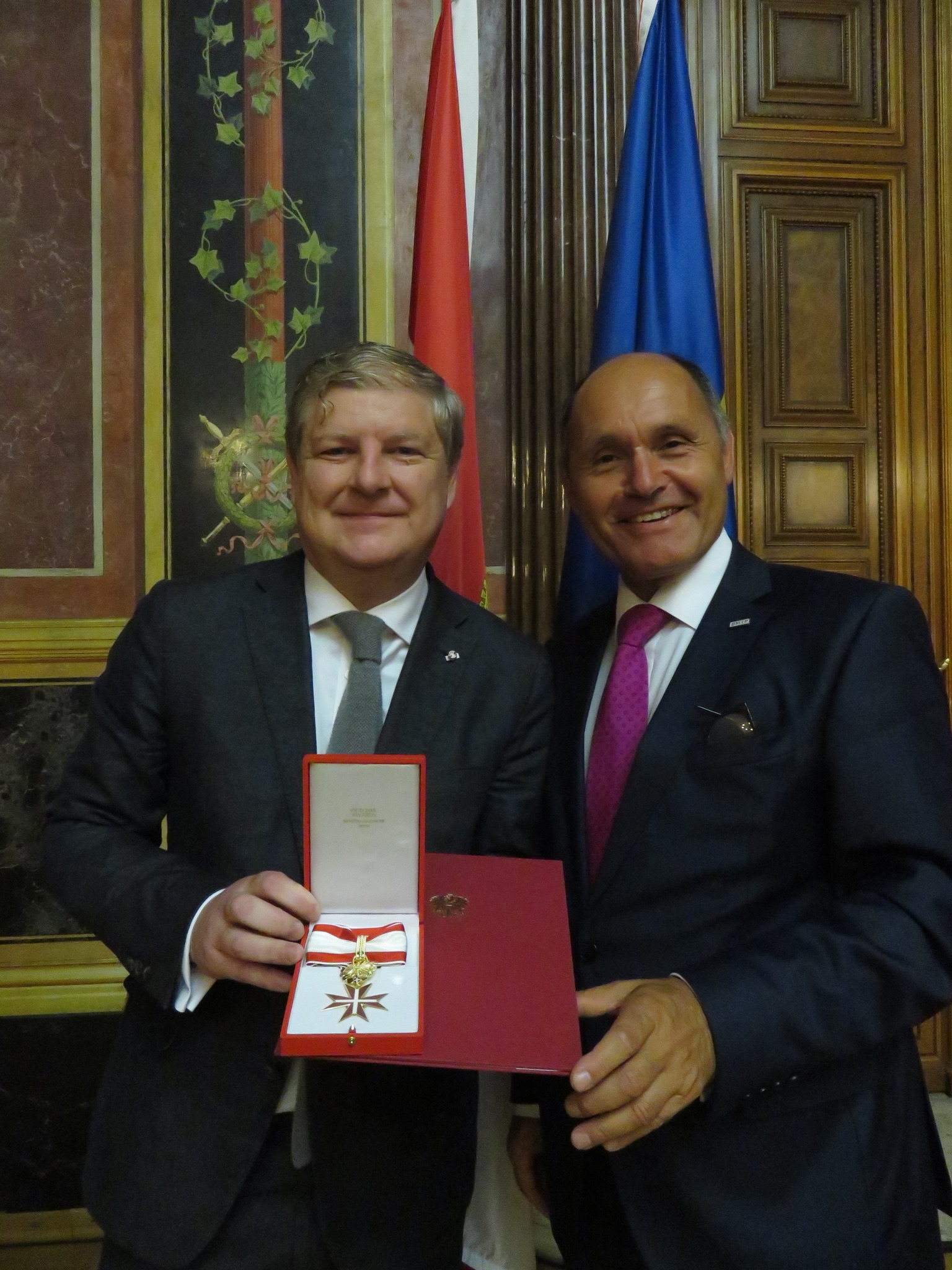 Presented with the Grand Decoration of Honour in Gold for Services to the Austrian Republic.