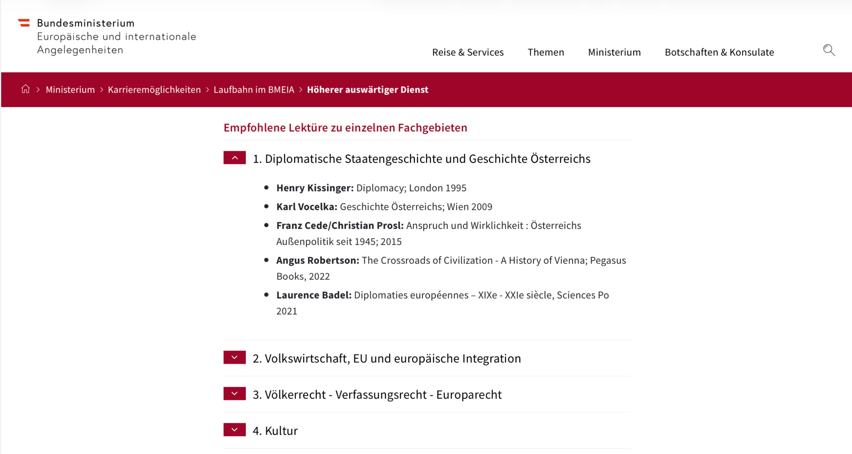 Recommended reading for senior Austrian diplomats.