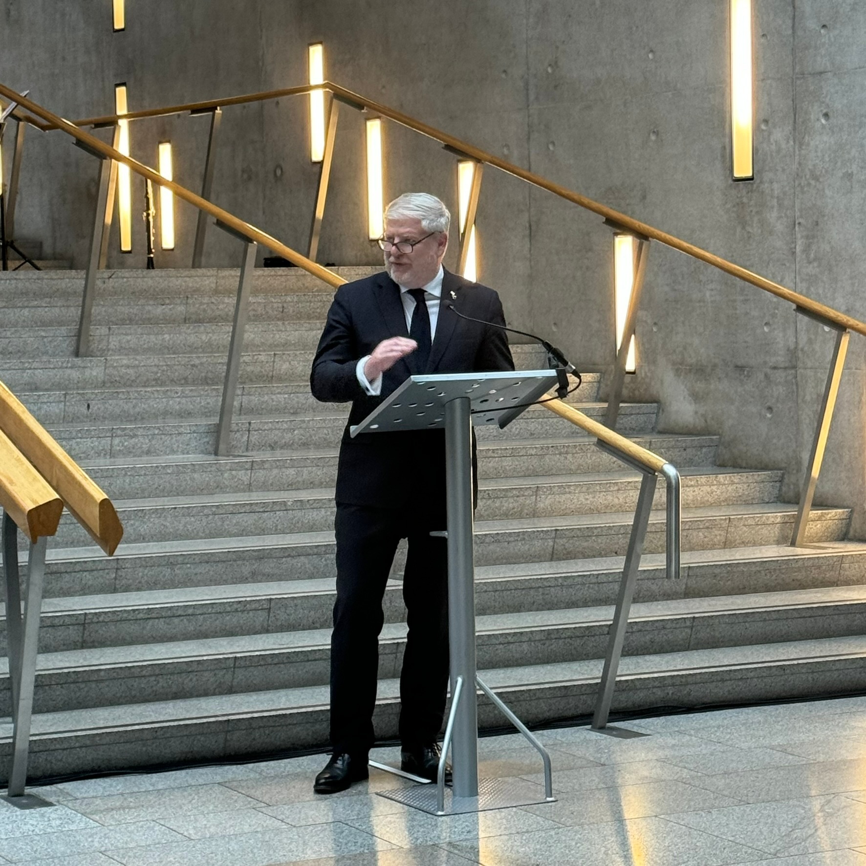Speaking at the Scottish Parliament foyer.