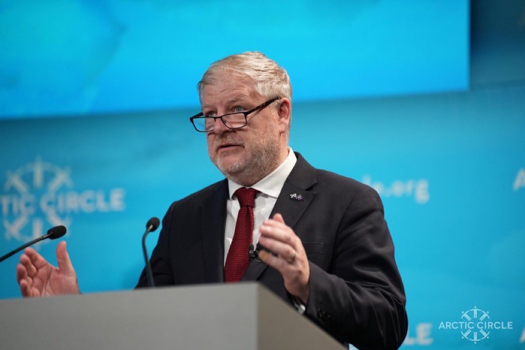 Speaking at the Arctic Circle Assembly.